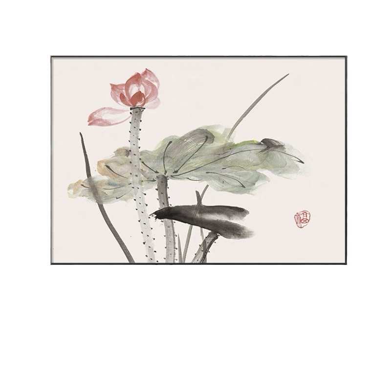 百财纳福餐厅挂画白财图白菜装饰画门店走廊过道新中式带框装饰画