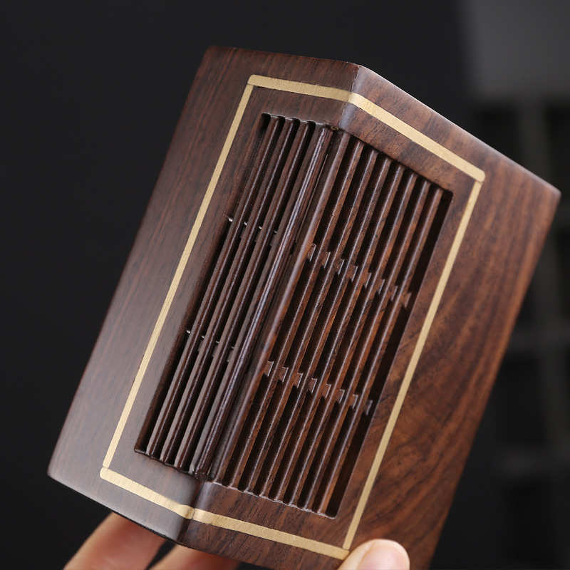 嵌铜茶道六君子黑檀实木套组功夫茶具茶刀茶勺茶夹茶盘伴侣零配件