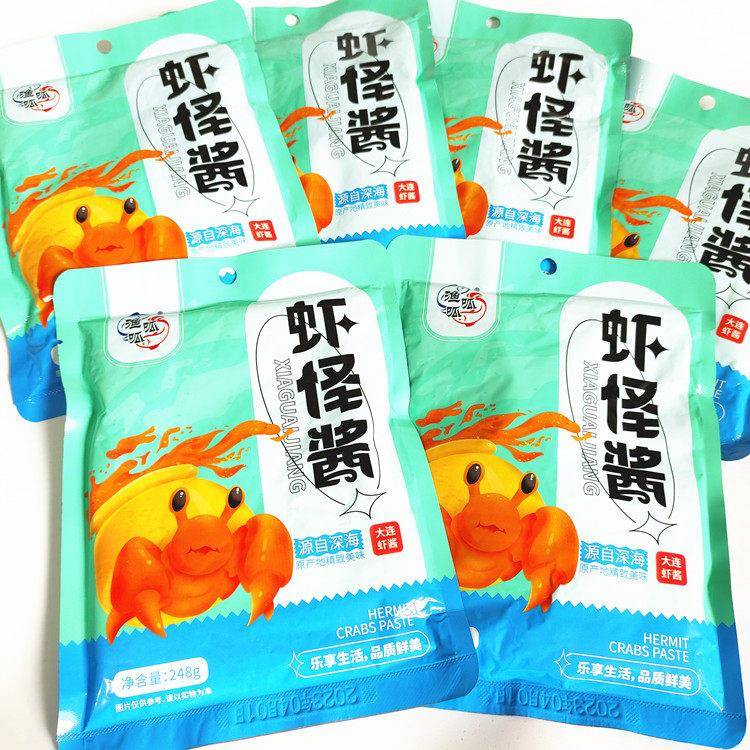 即食大连渔呱呱虾怪酱熟虾酱虾肉酱248g海鲜酱鲜虾酱蘸料酱菜特产