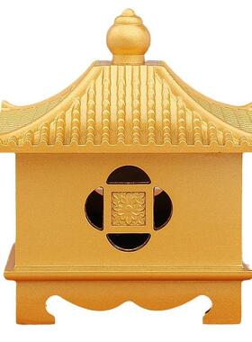 黄铜香炉摆件仿古亭韵香阁熏香盘香古韵金色桌面装饰品金属工艺品