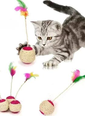1Pc Cat Toy Sisal Scratching Ball Training Interactive Toy f
