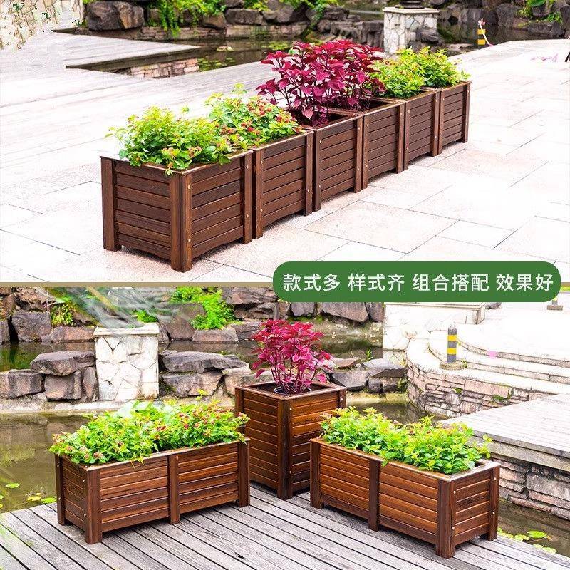 户外防腐箱木花箱正方形耐用20230907庭院种果树种植工程室内花外图片