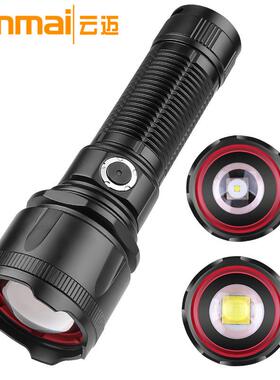 亚马逊新款30W LED电量显示变焦远射金属开关户外强光XHP160手电