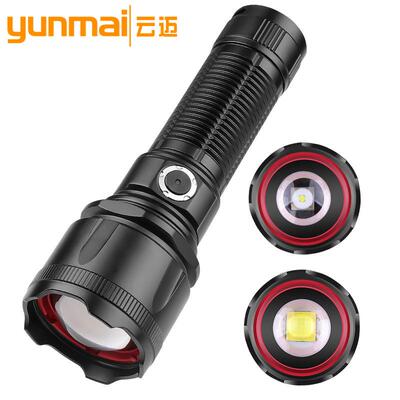 亚马逊新款30W LED电量显示变焦远射金属开关户外强光XHP160手电