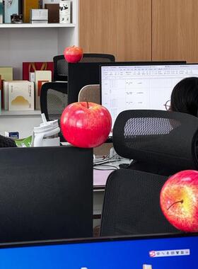 电脑显示器边框装饰工位情绪稳定神器桌面苹果摆件办公室平安喜乐