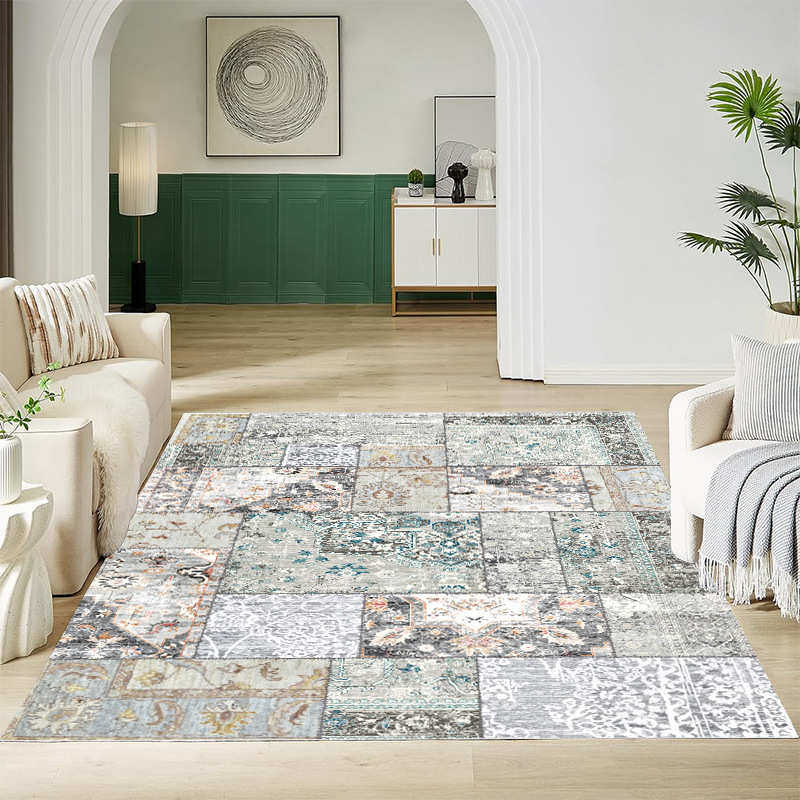 热销客厅地毯耐脏易打理高级感复古美式可折叠水洗沙发茶几毯,居家布艺,地毯,淘宝优惠券,粉丝福利购,淘宝优惠卷