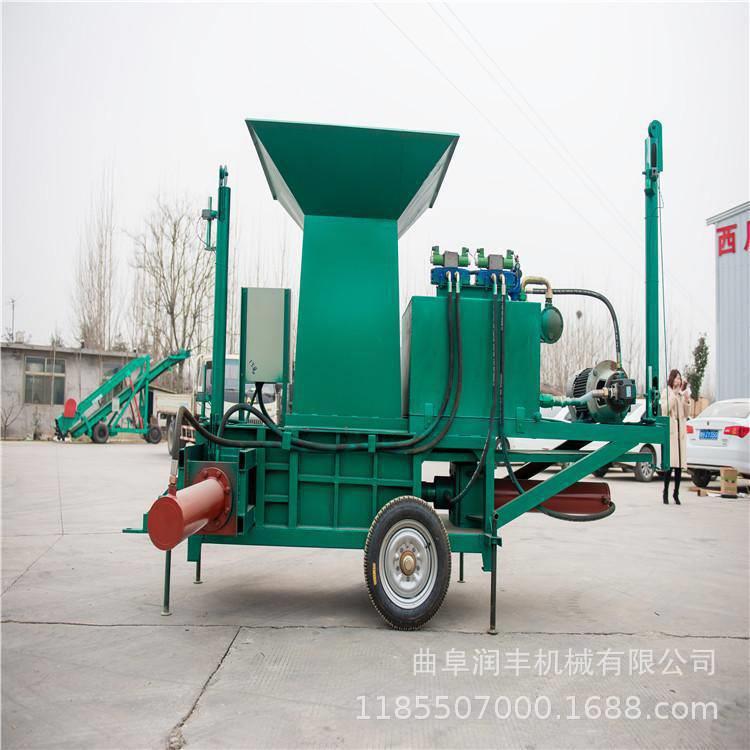 饲料储存保鲜压块机鲜秸秆低喷粉碎自动缠膜机