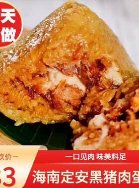 海南定安大鲜肉粽儋州粽子斑斓腊肠蛋黄粽真空散装端午礼盒装黑猪