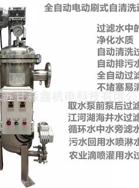 不锈钢全自动刷式过滤器超滤前水过滤系统电厂用自动反冲洗滤水器