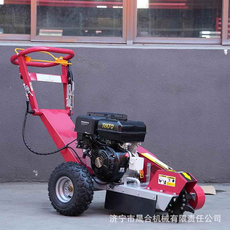 手推式树根清理机 出口贵宾汽油动力树桩粉碎机 树根粉碎设备