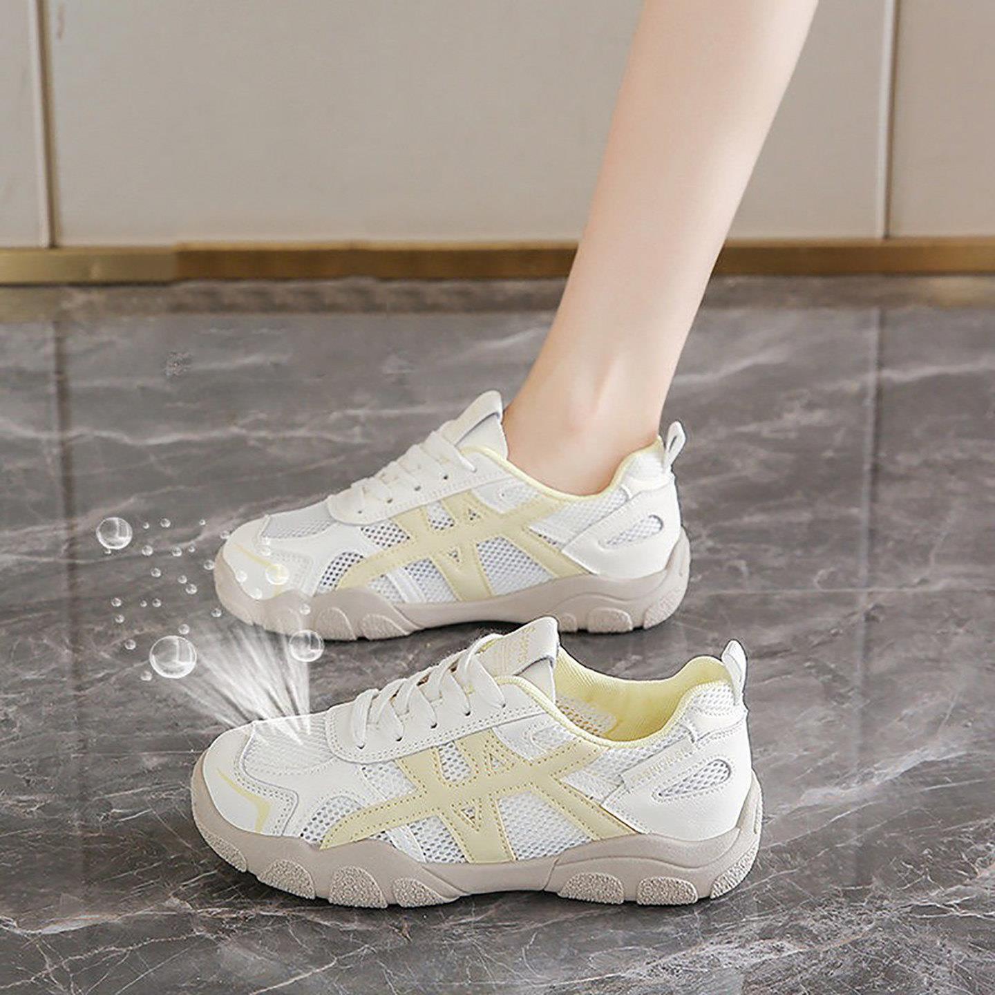 香港网面真皮运动鞋女2026夏季新款百搭轻便休闲鞋透气软底跑步鞋