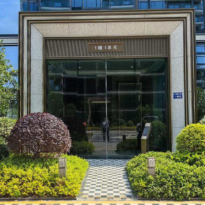 商业场门进出口玻璃305平移 企合业办室门 人公脸识别 自动感应