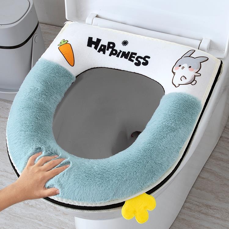 马桶坐垫子棉家用套装坐便器套凹型四季通用厕所防水硅胶马桶垫圈