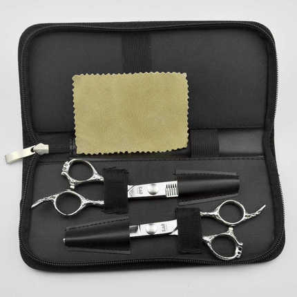 火匠美发剪刀 理发剪刀 平剪 牙剪 高档麒麟柄 9Cr13 6寸