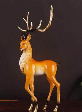 杨铜记铜鹿 铜鹿 铜寿鹿 铜梅花鹿 家居办公室铜鹿摆件