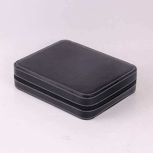 韩版便携首饰盒高档环保荔枝纹饰品收纳包旅行单层拉链首饰包现货