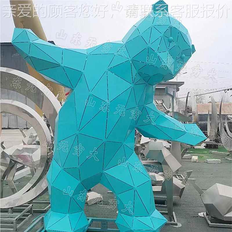 不锈58936几熊兔子何雕塑大型玻璃钢商场售楼处红打卡钢景网观摆