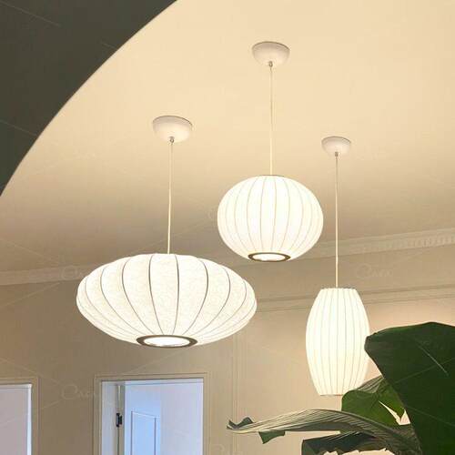 【意大利】北欧蚕丝吊灯设计师吧台布艺客厅餐厅卧室艺术灯具casa