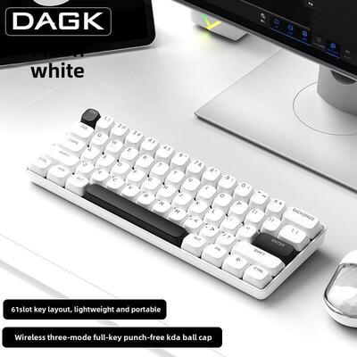 DAGK K61三模机械键盘无线蓝牙有线IPAD平板61键迷你便携小型女生