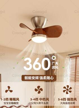 中古风古铜色风扇吸顶灯胡桃木色吊扇灯北欧卧室灯书房餐厅灯casa