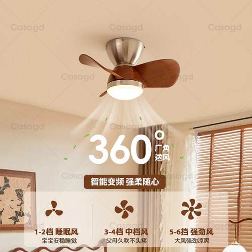 中古风古铜色风扇吸顶灯胡桃木色吊扇灯北欧卧室灯书房餐厅灯casa