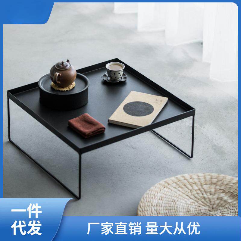 铁艺胡桃木小茶几榻榻米飘窗茶台创意简约日式茶盘茶具旋旋娜幽