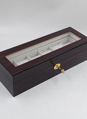 正品高档手表盒收纳盒家用放存盒 放腕表盒的6格木首饰展示收藏质