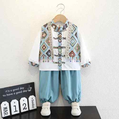 高档儿童三月三汉服56个少数民族饰男女壮童傣族族表演服幼服儿园