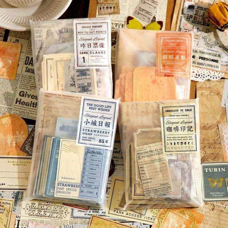 100个/包覆古备忘录纸套件DIY剪贴簿学校S
