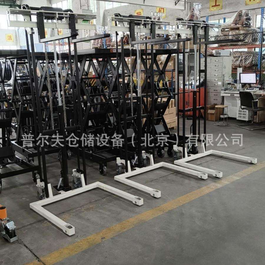 普尔夫非标轻型手动液压堆高车叉车工具车模具上料车上料机宽支腿