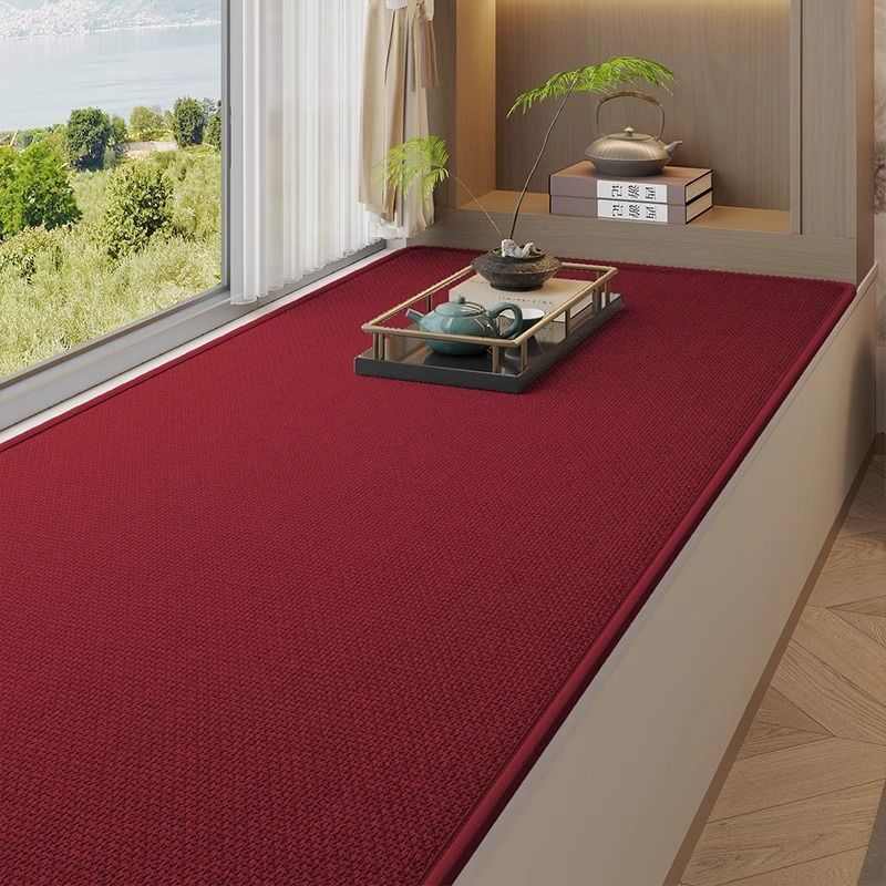 日式简约棉麻风格飘窗垫四季通用薄款防滑现做窗台垫卧室阳台坐垫