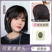 波波脸头短卷发自然全头 新款 正品 圆发女假中短发假发套2023年时尚