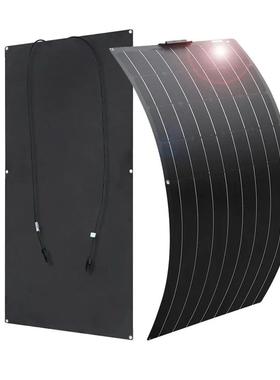 黑色太阳能半柔性板110w220w300w360w车顶船顶太阳能电池发电板