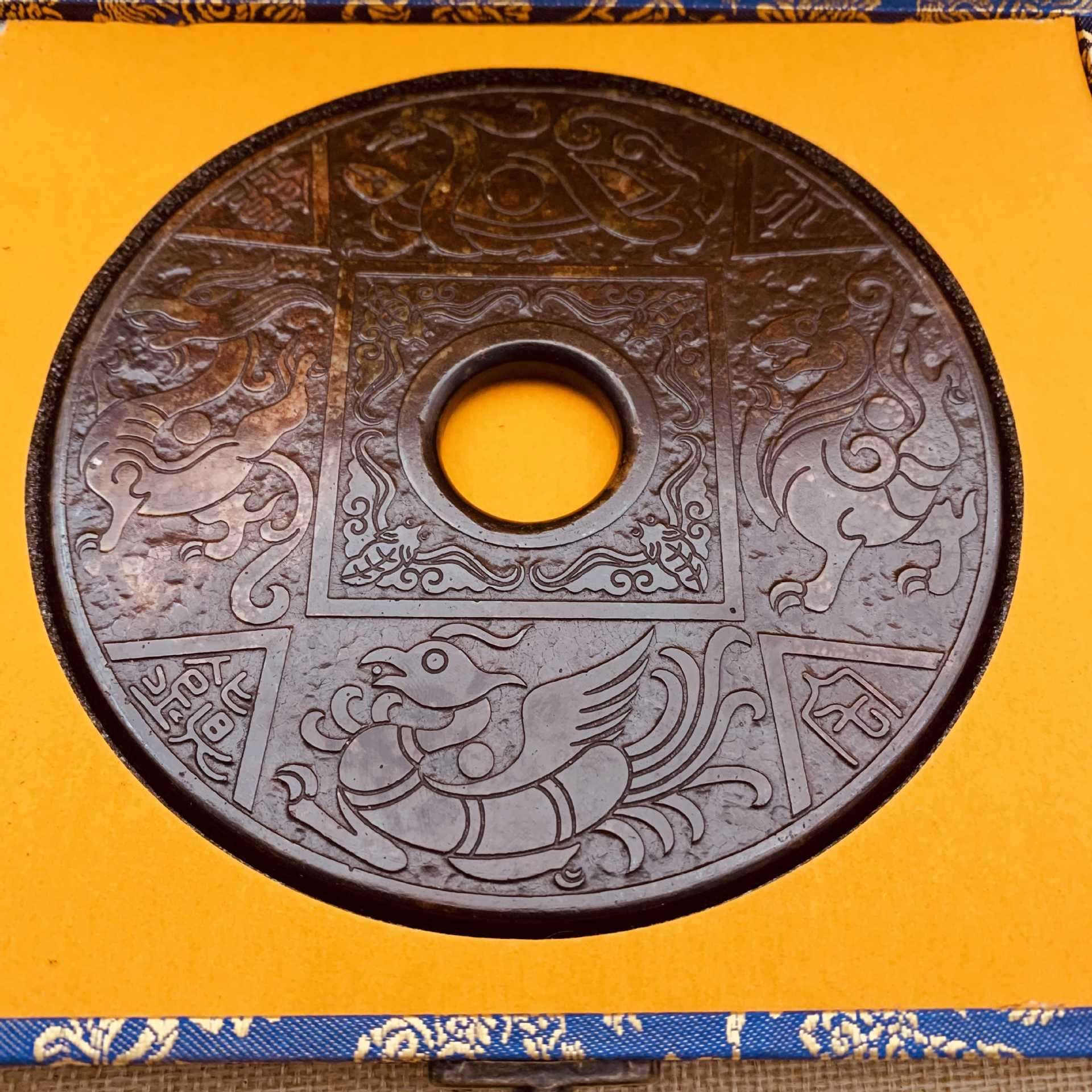 岫玉仿古玉器朱雀玄武青龙白虎玉璧挂件摆件古玩老玉杂项老物件