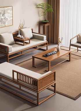 2025新款新中式罗汉床实木沙发床贵妃榻客厅家用茶室禅意美人榻