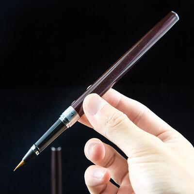正品钢墨笔式毛笔软练笔初学小楷狼毫可加自动出墨字软头可携式毛