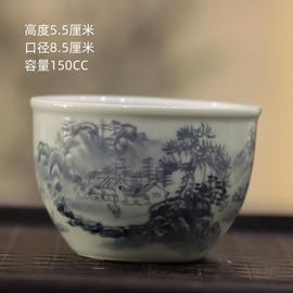全手工手绘茶具主人杯，景德镇墨彩山水功夫，茶瓷器567艺术瓷厂缸杯