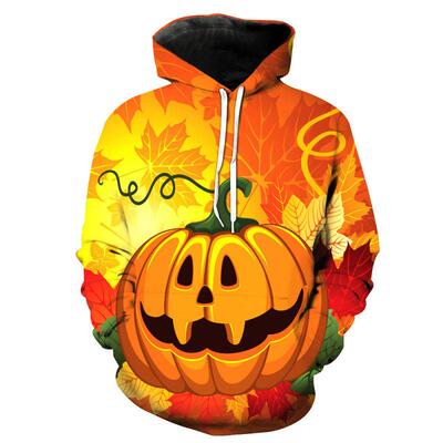 Halloween 3D Print Hoodie Women Long Sleeve Couple