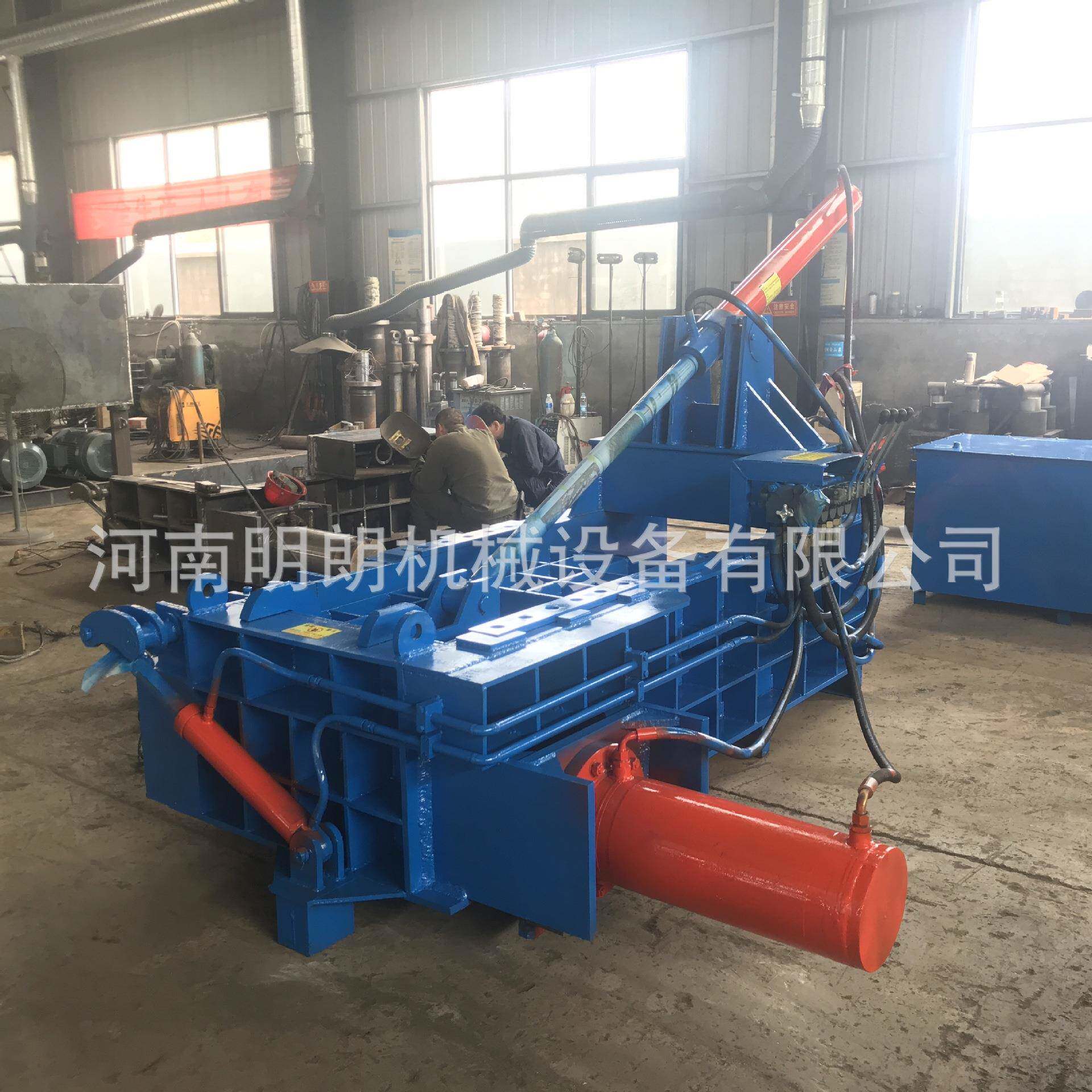 小型铁屑铝屑压块机315吨现货全自动废金属压块机 易拉罐打包机械