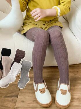 Baby Girl Tights Warm Leggings Kids Pants Solid Cotton Child