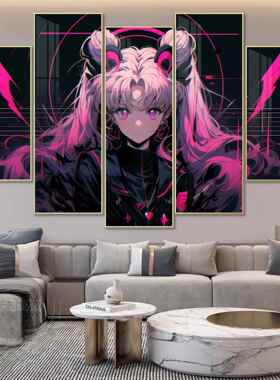 美少女战士挂画画二次元动漫水兵月装饰画画客厅墙面电竞酒店卡通