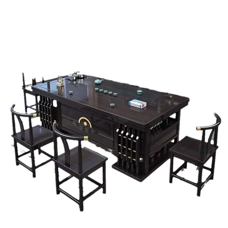 新中式茶桌椅组合办公室茶几实木茶台茶具套装一体家用功夫泡茶台