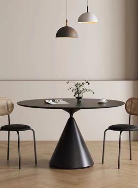 岩法式白色YZ0108奶油风板桌家用餐高级感小户德利丰圆形型吃饭桌