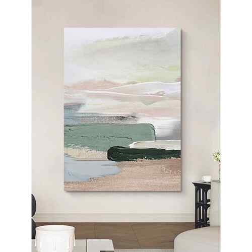 大芬村黑绿抽象油画厚肌理客厅玄关背景墙挂画简约立体手绘装饰画