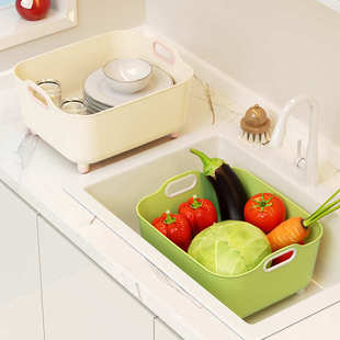 洗菜盆沥水篮新款家用厨房水槽碗碟筷水果蔬菜清洗大号淘米滤水篮