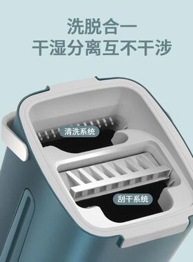 平加厚款人免手地洗拖把家用拖把桶拖神器板拖懒838神器厨房一拖