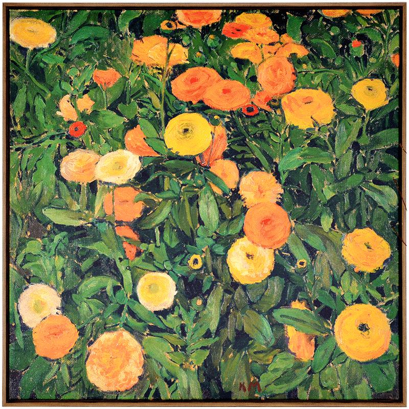 象TM-W0190映画盏花卧室餐厅厅装饰画壁画金挂画墙客画简仟约无框