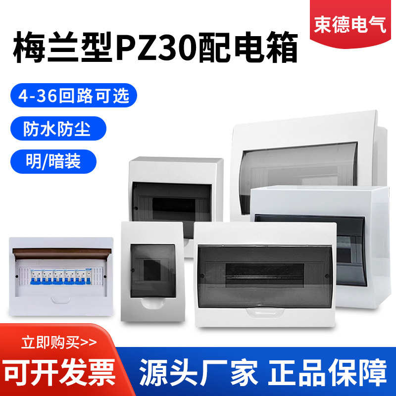 照明箱箱家用盖子箱pz30配电明暗塑料装箱电表电箱盒梅兰型箱空开