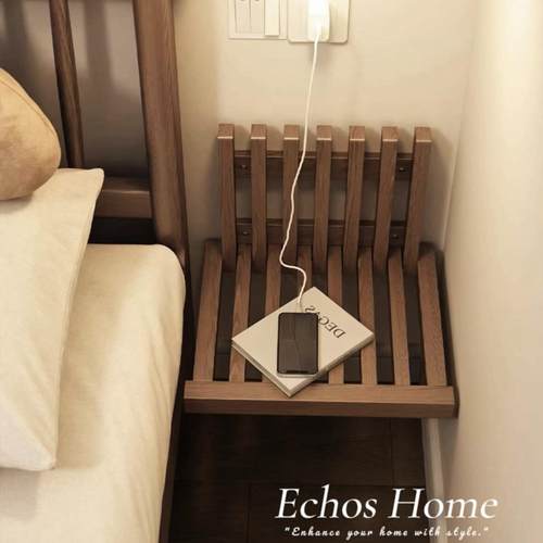 折叠床头柜上墙全上壁式悬浮床88888头桌墙书桌实木置物挂架卧室