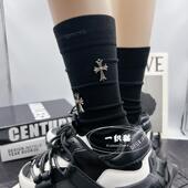 LookSocks网红男女潮袜重工十字标金属装 小众堆堆袜 饰中筒袜个性